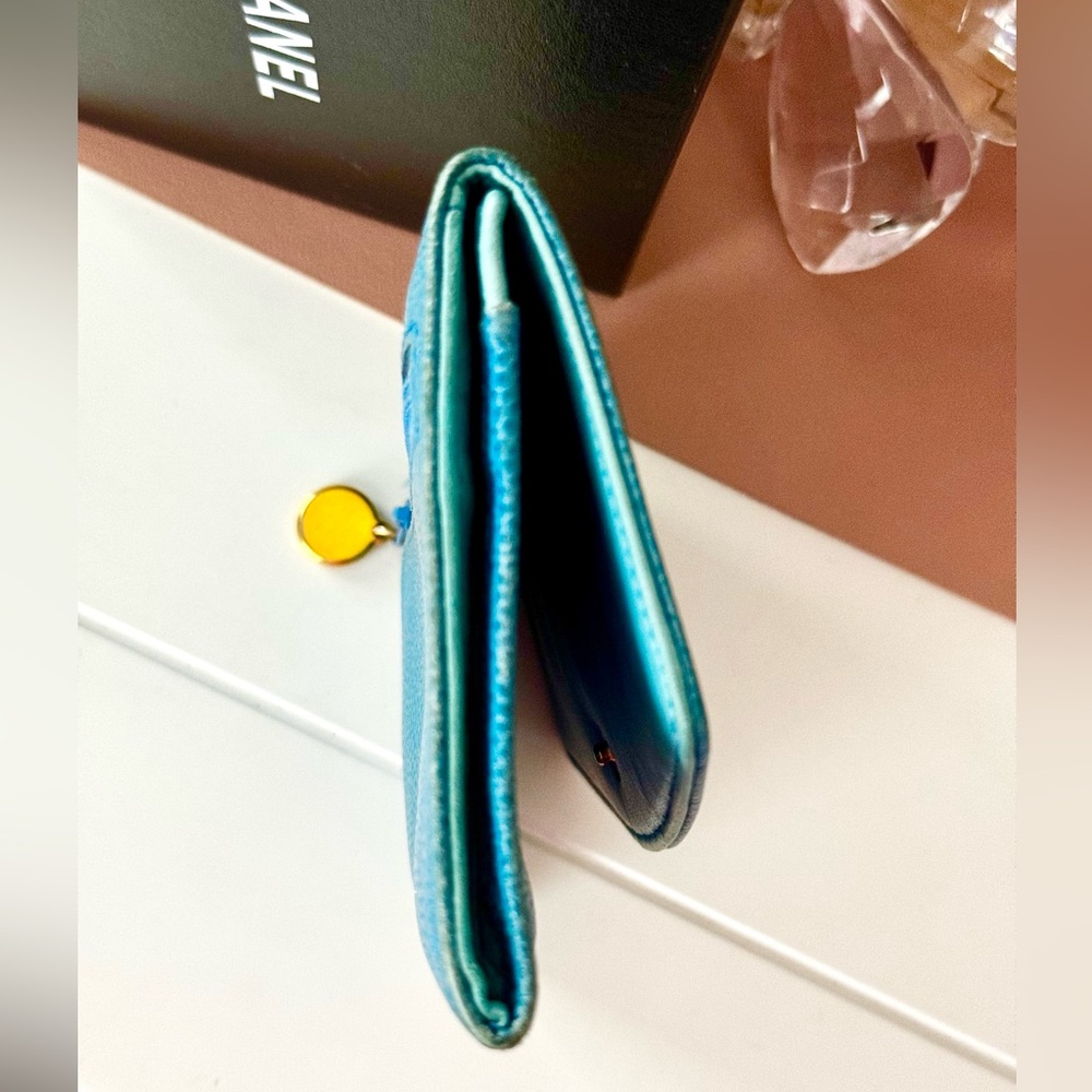 Rare Blue Chanel Timless Caviar Wallet - Picture 5 of 13